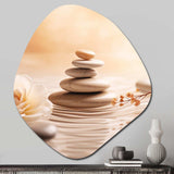 Spa Serenity Zen Stones Delicate Balance Cairn - Asymmetric Metal Wall Art