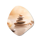 Spa Serenity Zen Stones Delicate Balance Cairn - Asymmetric Metal Wall Art