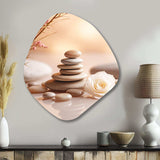 Spa Serenity Zen Stones Delicate Balance Cairn I - Asymmetric Metal Wall Art