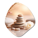 Spa Serenity Zen Stones Delicate Balance Cairn I - Asymmetric Metal Wall Art