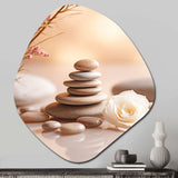 Spa Serenity Zen Stones Delicate Balance Cairn I - Asymmetric Metal Wall Art