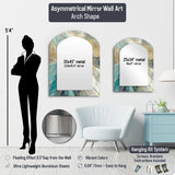 Abstract Tile Asymmetrical Wall Mirror - Mediterranean Tiles In Retro Blue I