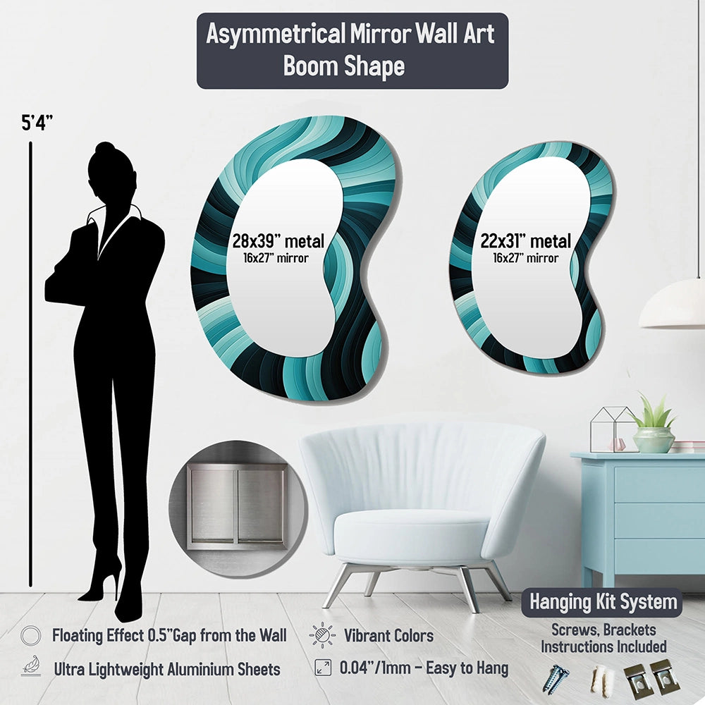 Modern Irregular Mirror - Gold And White Colliding Abstract I - Unique Wall Mirror