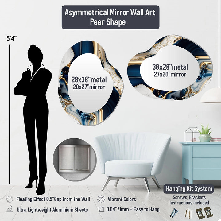 Modern Pear Shape Wall Mirror - Brown Tree Bark Essence III - Metal Mirror