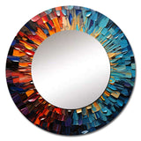 Colorful Vinyl Record Vinyl Mosaic I - Music Multi-Color Large Round Mirror