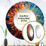 Colorful Vinyl Record Vinyl Mosaic I - Music Multi-Color Large Round Mirror