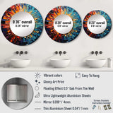 Colorful Vinyl Record Vinyl Mosaic I - Music Multi-Color Large Round Mirror