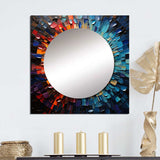 Colorful Vinyl Record Vinyl Mosaic I - Music Multi-Color Large Round Mirror