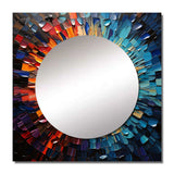 Colorful Vinyl Record Vinyl Mosaic I - Music Multi-Color Large Round Mirror