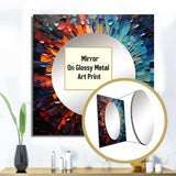 Colorful Vinyl Record Vinyl Mosaic I - Music Multi-Color Large Round Mirror