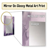 Modern Metal Wall Mirror - Purple and Grey Marble Ink Clouds X