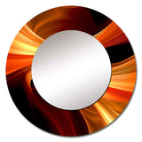 Orange Abstract Warm Fractal Design I - Abstract Wall Mirror