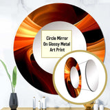 Orange Abstract Warm Fractal Design I - Abstract Wall Mirror