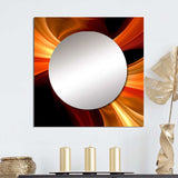 Orange Abstract Warm Fractal Design I - Abstract Wall Mirror