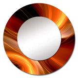 Orange Abstract Warm Fractal Design II - Abstract Wall Mirror