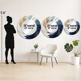 Abstract Spirals Wall Mirror - Dark Blue and Gold Spiral IV - Print on Metal