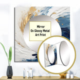 Dark Blue and Gold Spiral IV - Abstract Wall Mirror