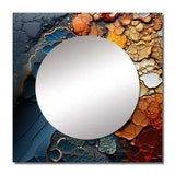 Blue and Orange Fluid Movements - Abstract Wall Mirror