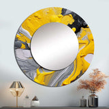 Yellow and Grey Cosmic Vibrations II - Abstract Wall Mirror