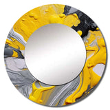 Yellow and Grey Cosmic Vibrations II - Abstract Wall Mirror