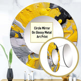 Yellow and Grey Cosmic Vibrations II - Abstract Wall Mirror