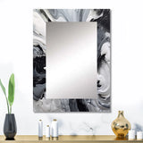 Modern Metal Wall Mirror - Black and Grey Harmony In Chaos - Metal Mirror