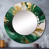 Green and Gold Serene Cascade II - Abstract Wall Mirror