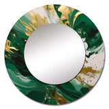 Green and Gold Serene Cascade II - Abstract Wall Mirror