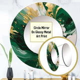 Green and Gold Serene Cascade II - Abstract Wall Mirror