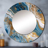 Blue and White Marble Dreams - Abstract Wall Mirror