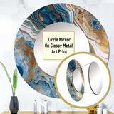 Blue and White Marble Dreams - Abstract Wall Mirror