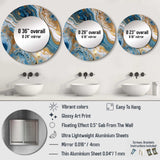 Blue and White Marble Dreams - Abstract Wall Mirror