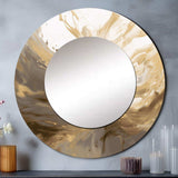 White and Gold Aqua Symphony - Abstract Wall Mirror