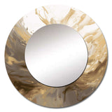 White and Gold Aqua Symphony - Abstract Wall Mirror