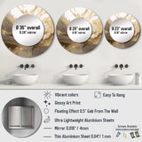 White and Gold Aqua Symphony - Abstract Wall Mirror