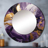 Purple and Gold Liquid Magic II - Abstract Wall Mirror