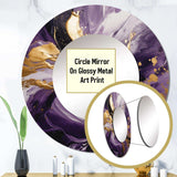 Purple and Gold Liquid Magic II - Abstract Wall Mirror