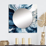 Blue Grey Ethereal Elixir I - Abstract Wall Mirror