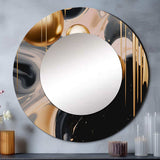 Gold and Black Mystic M?lange I - Abstract Wall Mirror