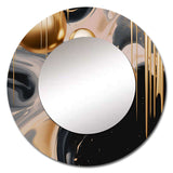 Gold and Black Mystic M?lange I - Abstract Wall Mirror