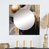 Gold and Black Mystic M?lange I - Abstract Wall Mirror