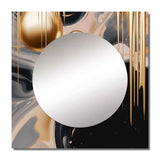 Gold and Black Mystic M?lange I - Abstract Wall Mirror