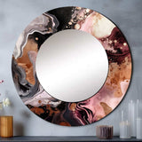 Pink Black Chromatic Agate I - Abstract Wall Mirror