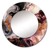 Pink Black Chromatic Agate I - Abstract Wall Mirror