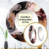 Pink Black Chromatic Agate I - Abstract Wall Mirror