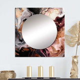 Pink Black Chromatic Agate I - Abstract Wall Mirror