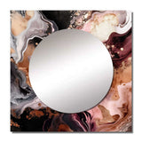 Pink Black Chromatic Agate I - Abstract Wall Mirror