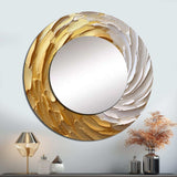 Gold and Cream Enchanted Whirls I - Abstract Wall Mirror