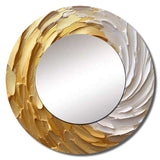 Gold and Cream Enchanted Whirls I - Abstract Wall Mirror