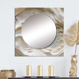 Cream Spiral Nebula II - Abstract Wall Mirror